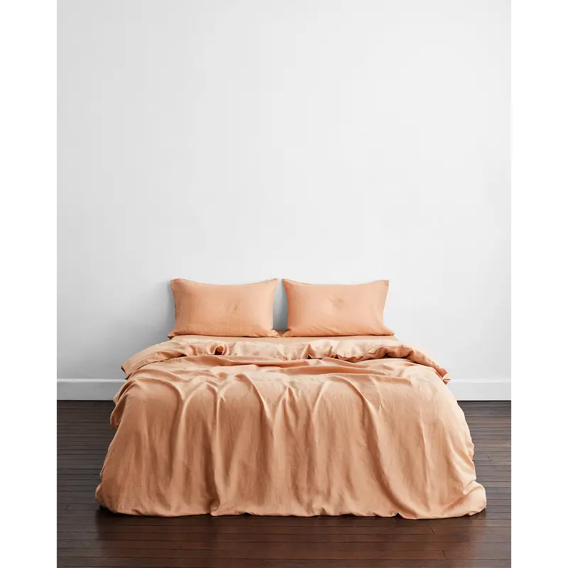 Terracotta 100% French Flax Linen Bedding Set