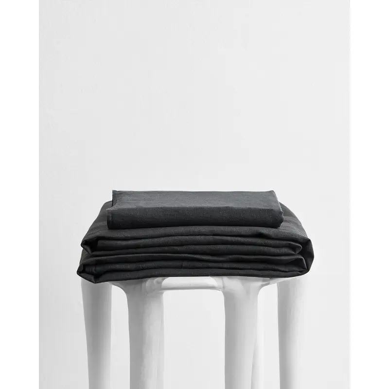 Charcoal 100% French Flax Linen Sheet Set