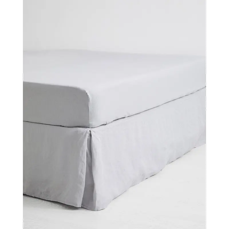 Fog 100% French Flax Linen Bed Skirt