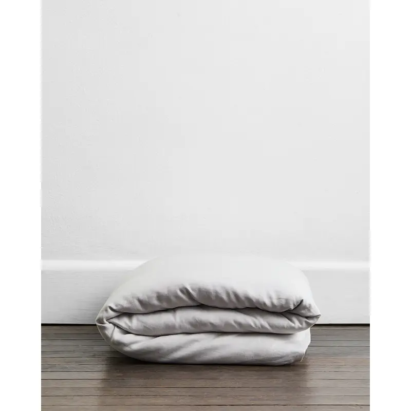 Fog 100% French Flax Linen Duvet Cover