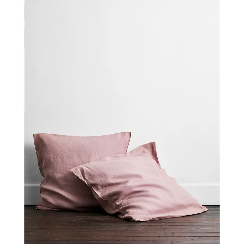 Lavender 100% French Flax Linen European Pillowcases (Set of Two)