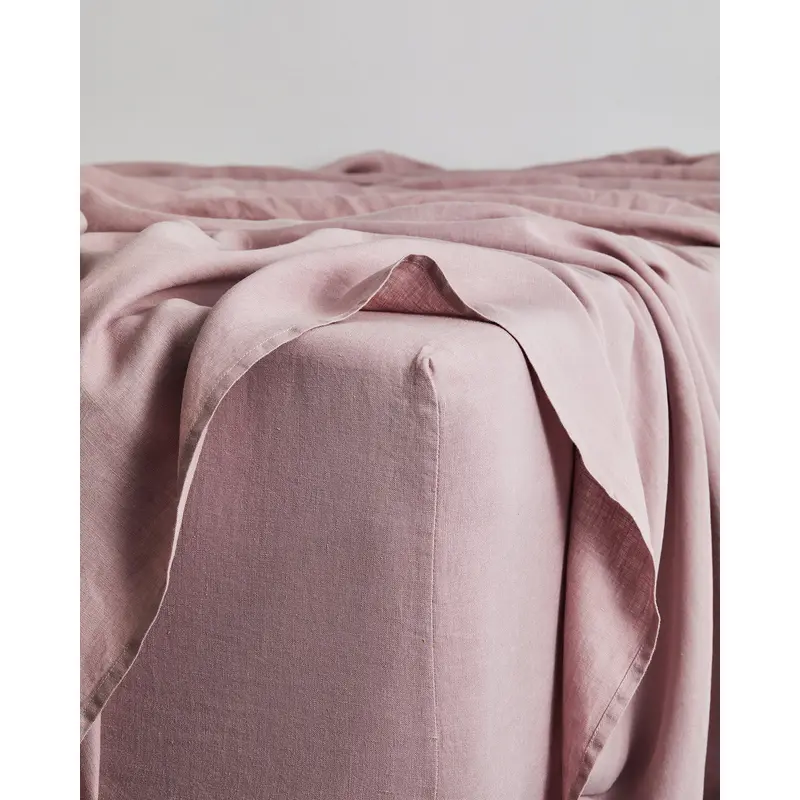 Lavender 100% French Flax Linen Fitted Sheet