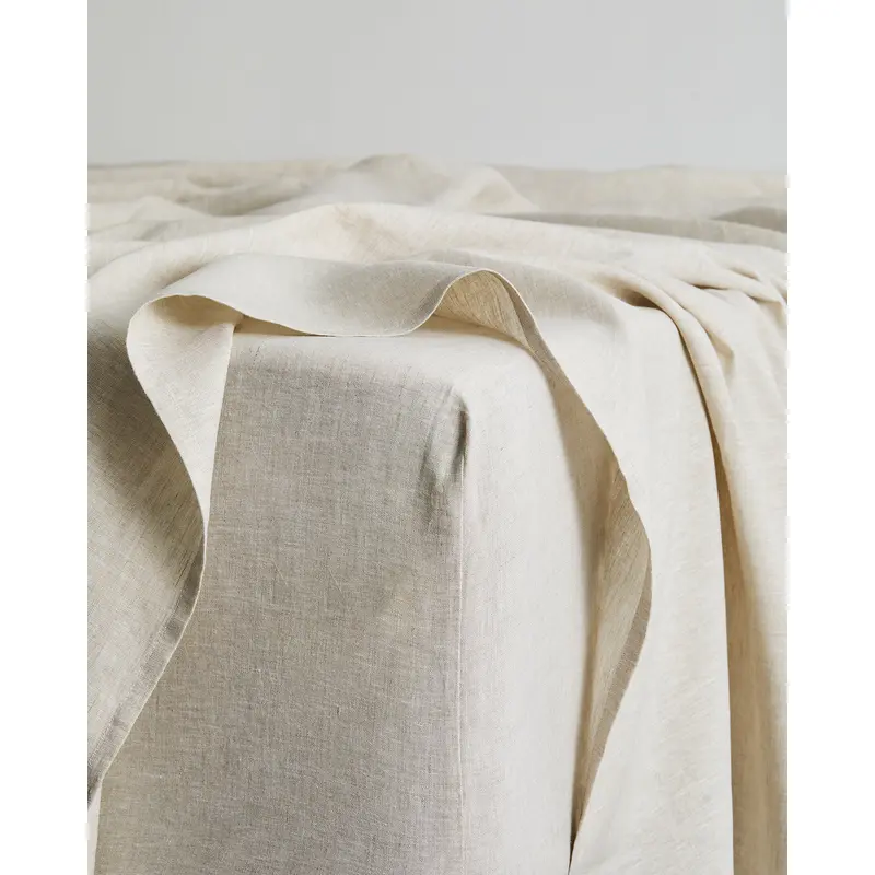 Oatmeal 100% French Flax Linen Fitted Sheet