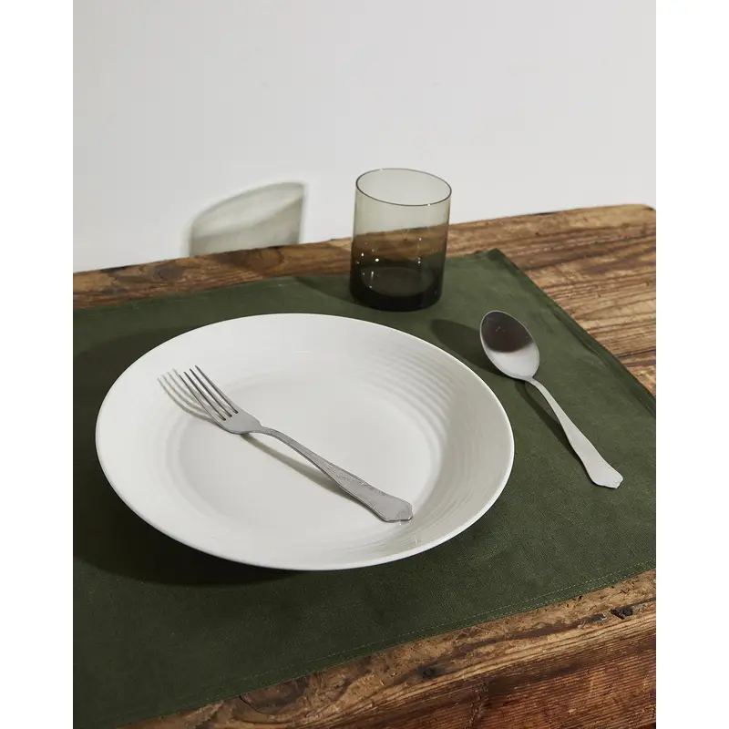 Olive 100% French Flax Linen Placemats (Set of Four)