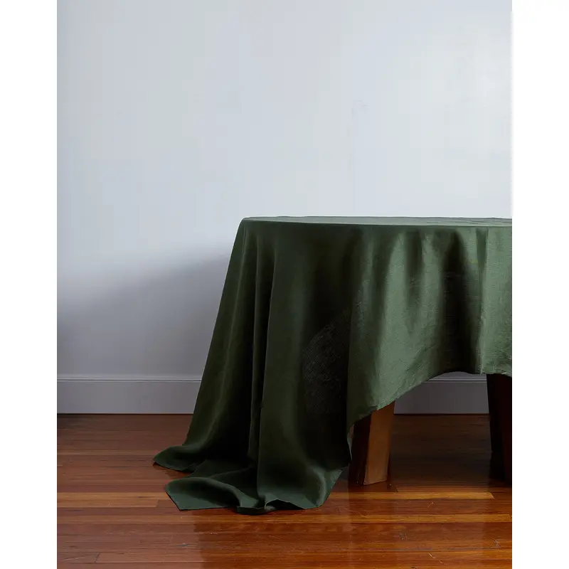 Olive 100% French Flax Linen Tablecloth