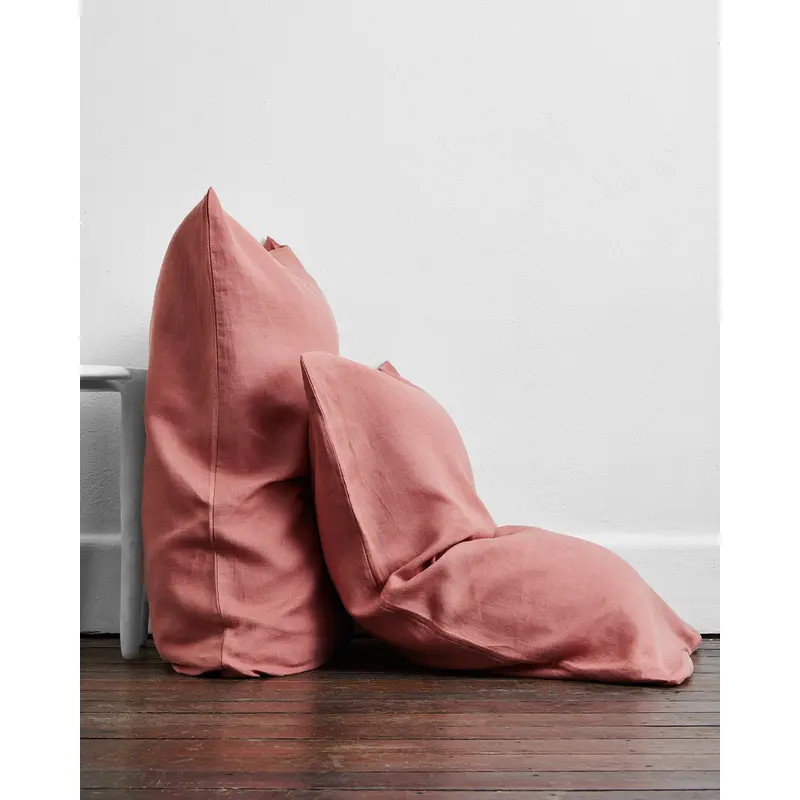 Pink Clay 100% French Flax Linen Pillowcases (Set of Two)