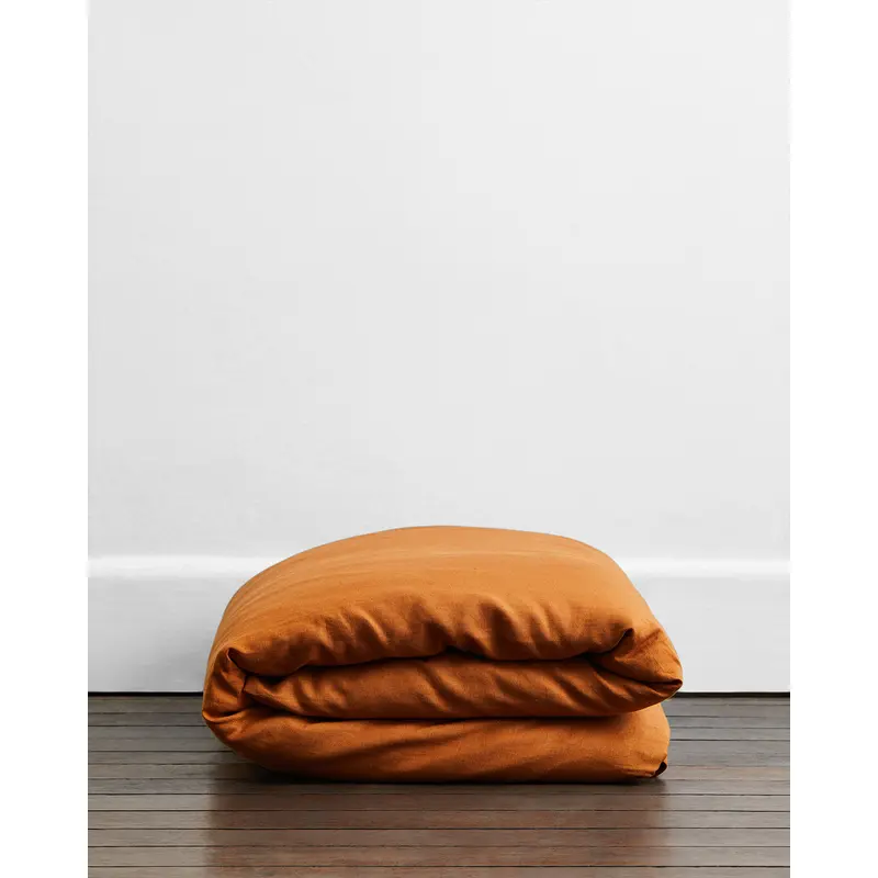 Rust 100% French Flax Linen Duvet Cover