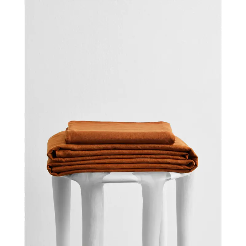 Rust 100% French Flax Linen Sheet Set