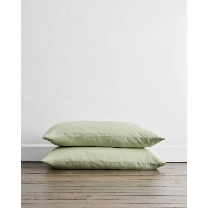 Sage 100% Flax Linen King Pillowcases (Set of Two)