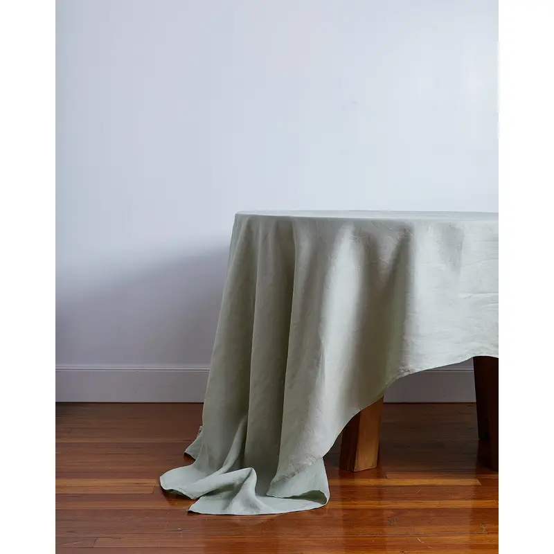 Sage 100% French Flax Linen Tablecloth