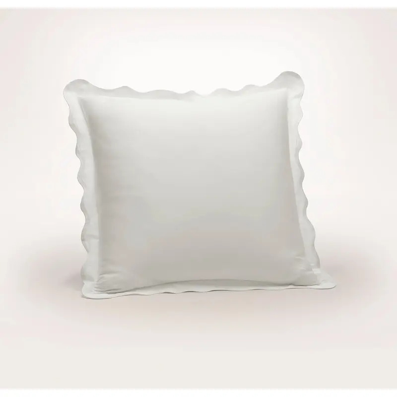 Signature Embellished Euro Sham - White/White Curved Edge