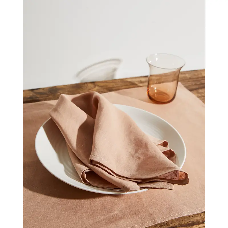 Terracotta 100% French Flax Linen Napkins (Set of Four)