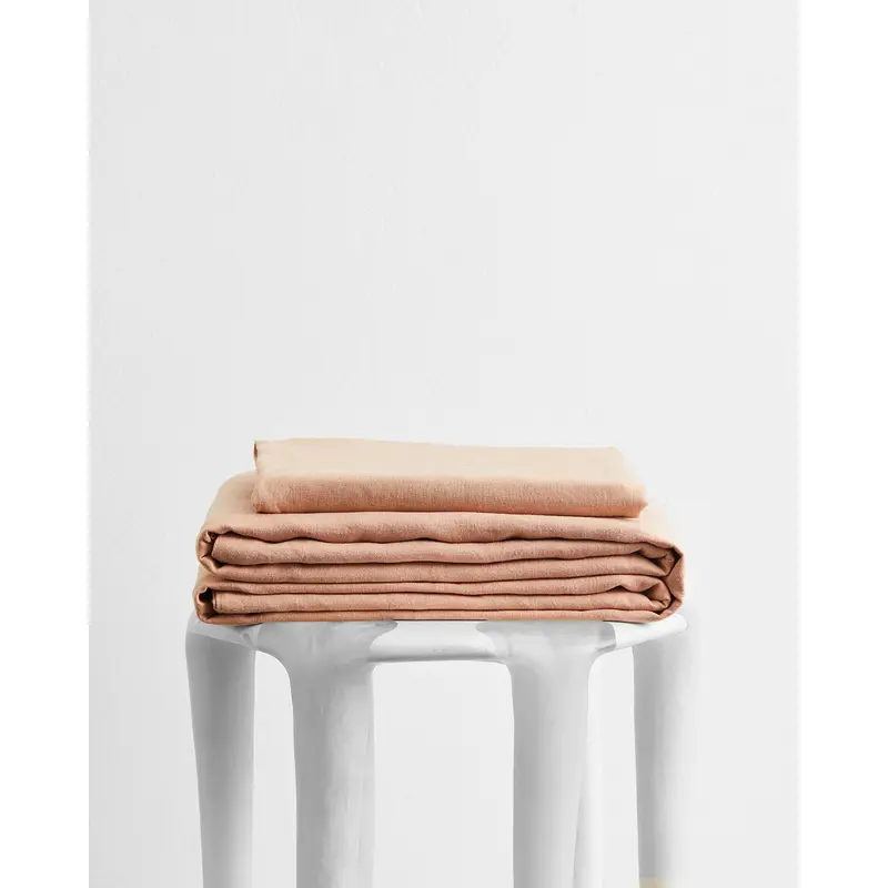 Terracotta 100% French Flax Linen Sheet Set