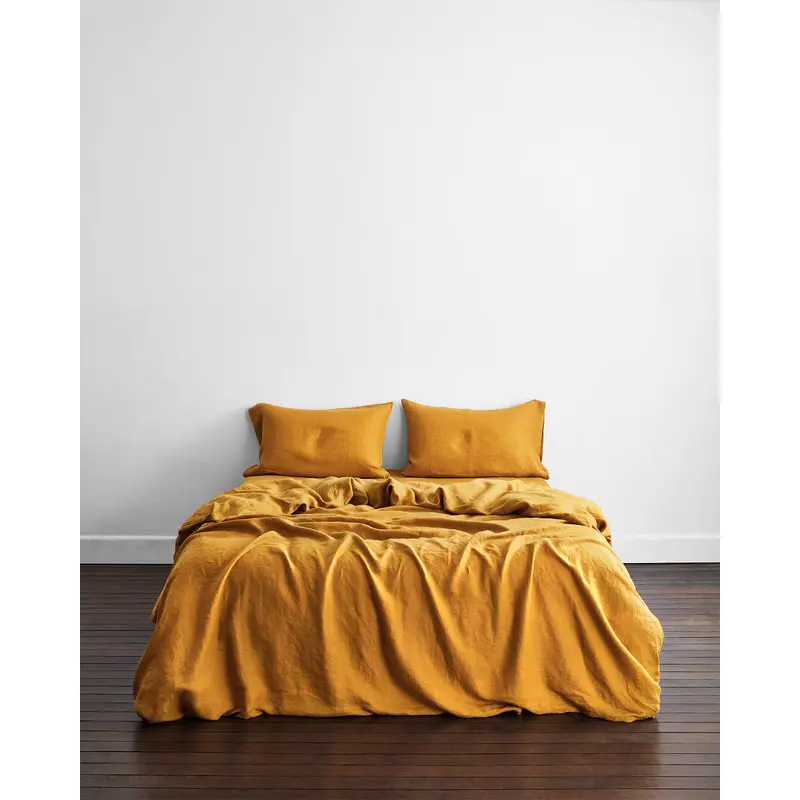 Turmeric 100% French Flax Linen Bedding Set