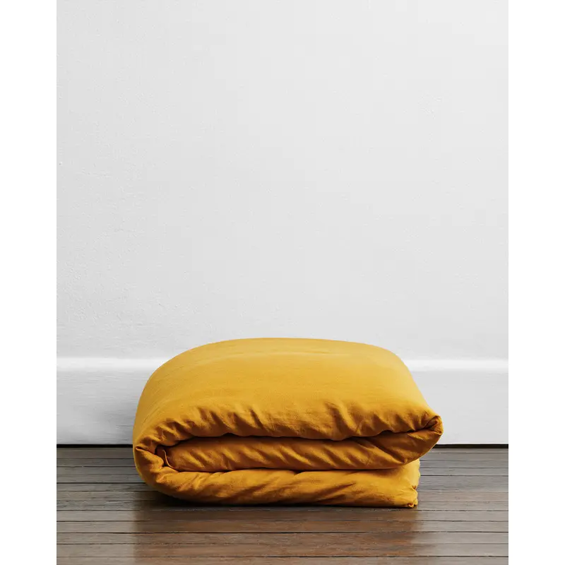Turmeric 100% French Flax Linen Duvet Cover