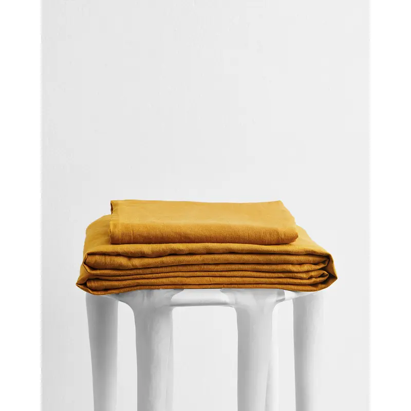 Turmeric 100% French Flax Linen Sheet Set