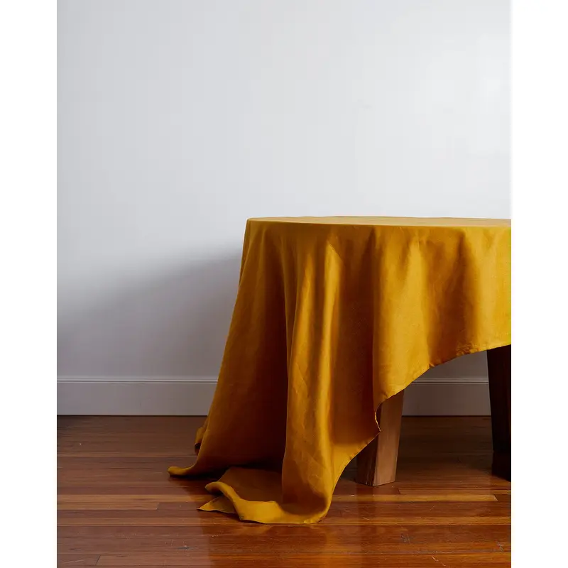 Turmeric 100% French Flax Linen Tablecloth