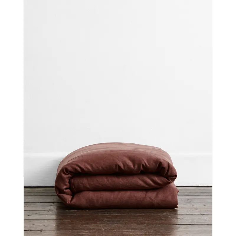 Cacao 100% French Flax Linen Duvet Cover
