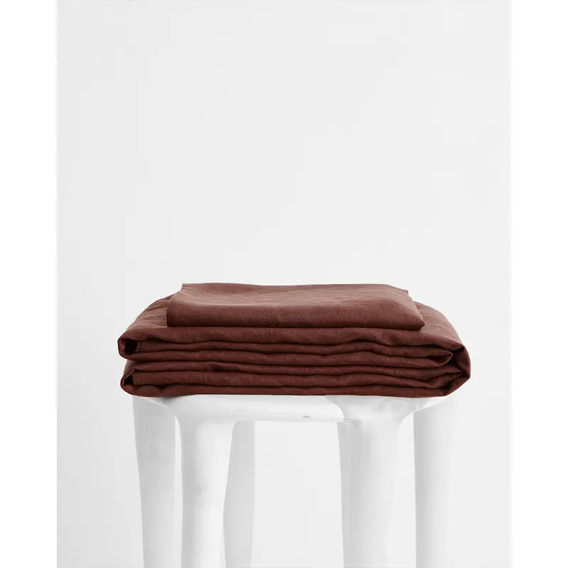 Cacao 100% French Flax Linen Sheet Set