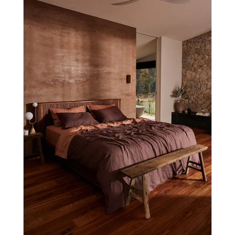 Cacao & Hazelnut 100% French Flax Linen Bedding Bundle