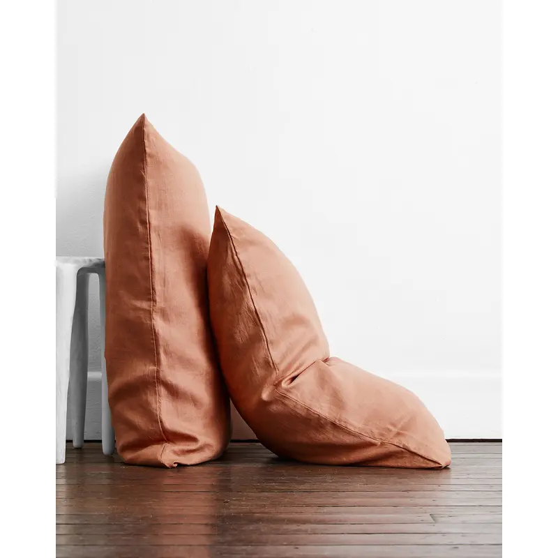Hazelnut 100% French Flax Linen Pillowcases (Set of Two)