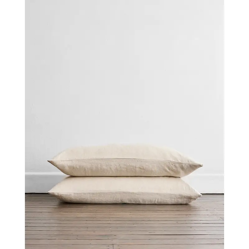 Oatmeal 100% Flax Linen King Pillowcases (Set of Two)