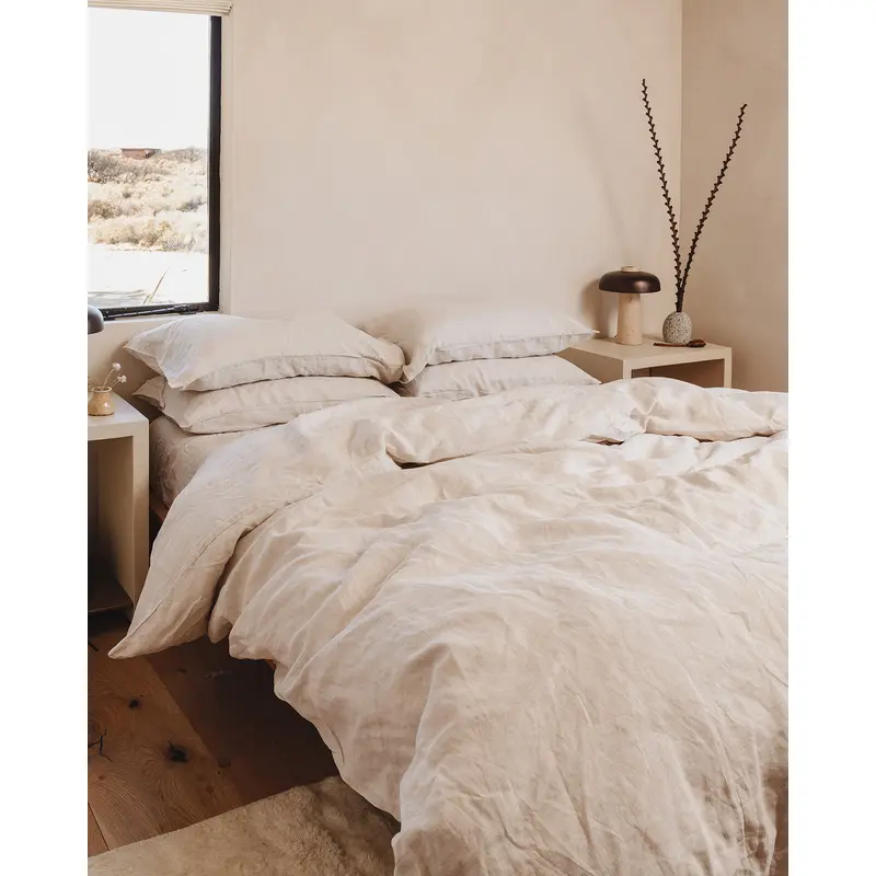 Oatmeal 100% French Flax Linen Bedding Bundle