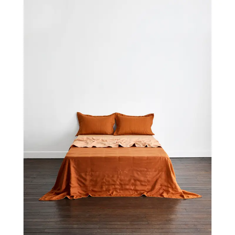 Terracotta & Rust Two-Tone Quilt