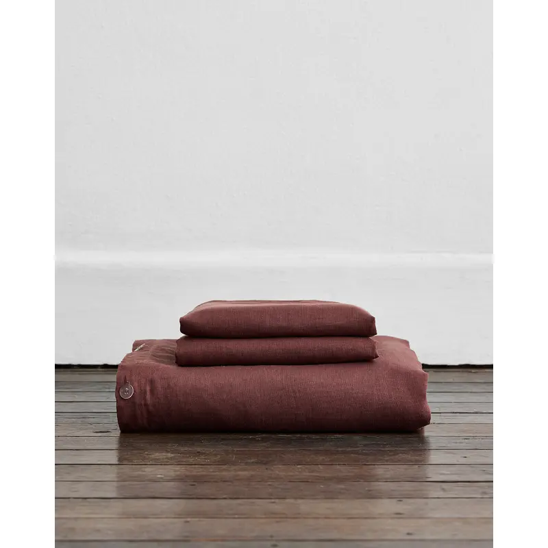 Cacao 100% French Flax Linen Duvet Cover Set