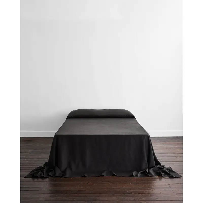 Charcoal Heavy Linen Bed Cover