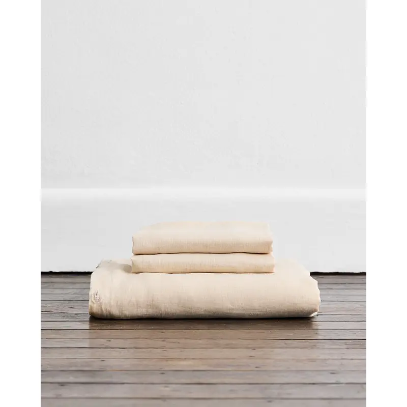 Crme 100% French Flax Linen Duvet Cover Set