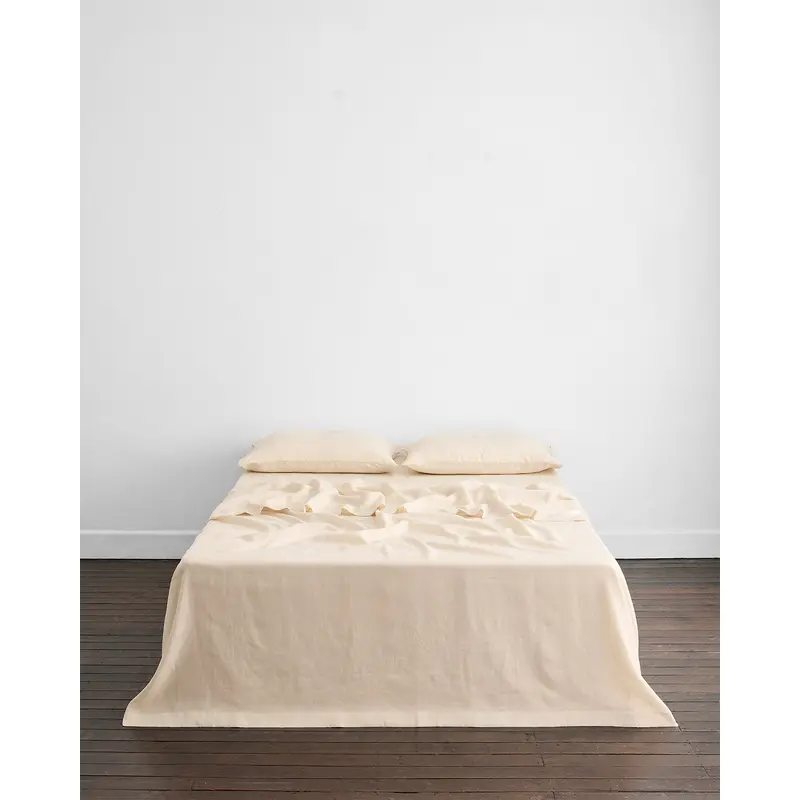 Crme 100% French Flax Linen Flat Sheet