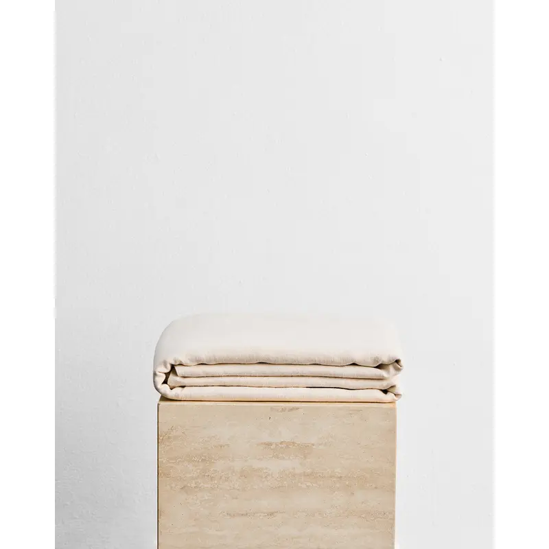 Crme 100% French Flax Linen Throw