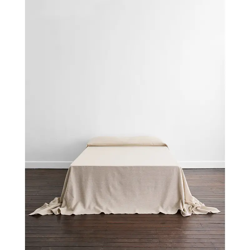 Oatmeal Heavy Linen Bed Cover