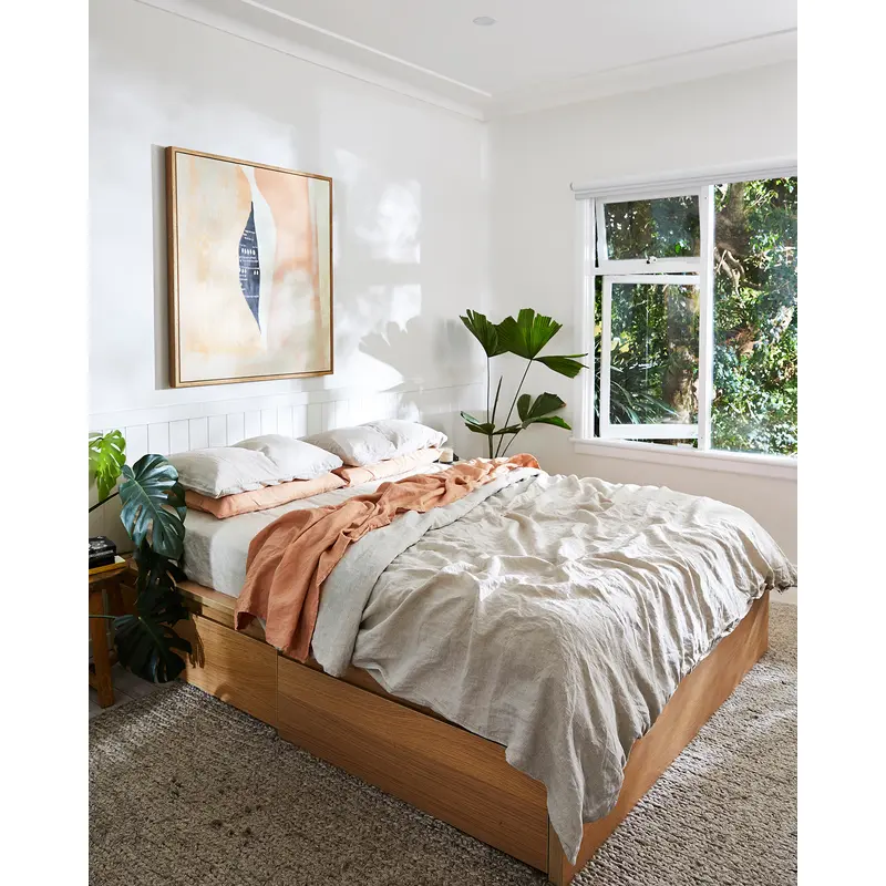 Oatmeal & Terracotta 100% French Flax Linen Bedding Bundle