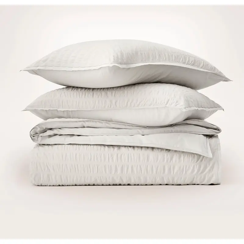Relaxed Seersucker Duvet Set - Mist