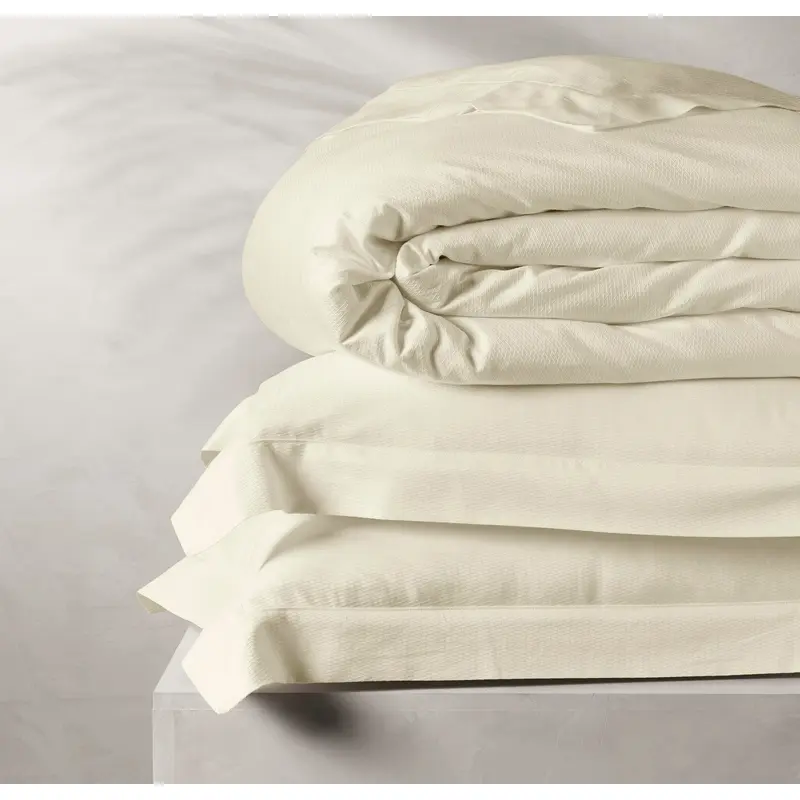 Reserve Embellished Duvet Set - Ivory Lattice Jacquard