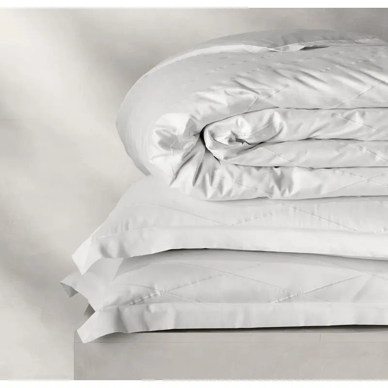 Reserve Embellished Duvet Set - White/White Embroidered Lattice