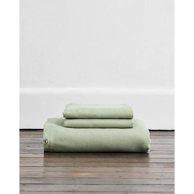 Sage 100% French Flax Linen Duvet Cover Set