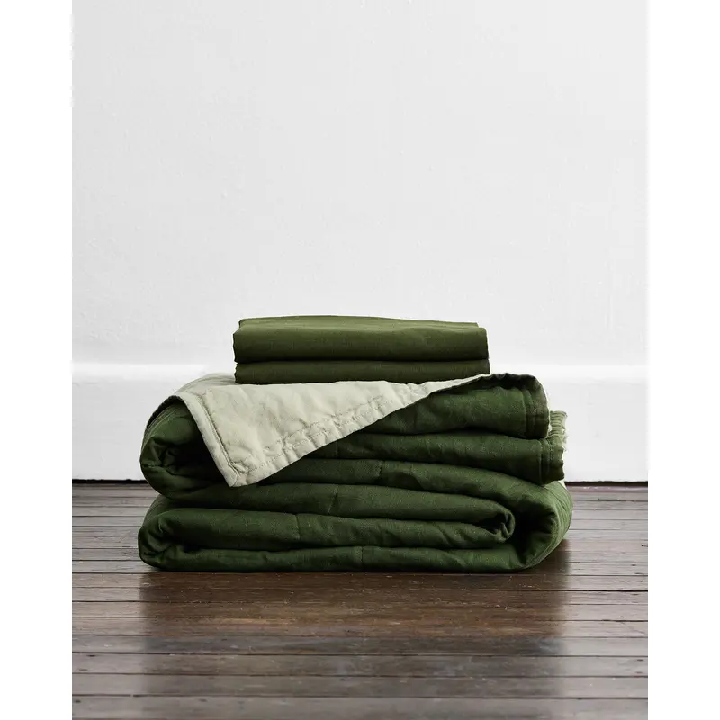 Sage & Olive 100% French Flax Linen Quilt Set