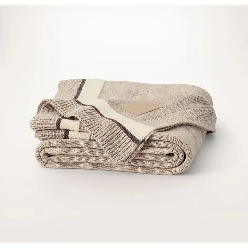 Court Knit Throw Blanket - Heathered Oatmeal