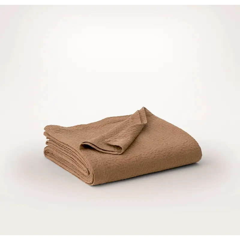 Dappled Vela Classic Coverlet - Deep Camel