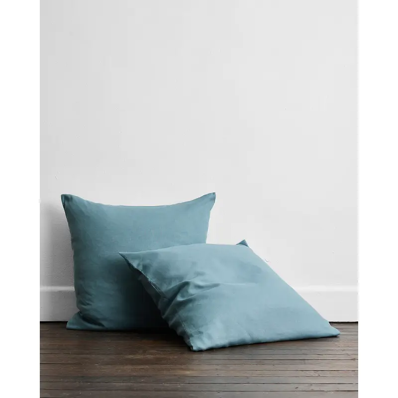 Lagoon 100% French Flax Linen European Pillowcases (Set of Two)