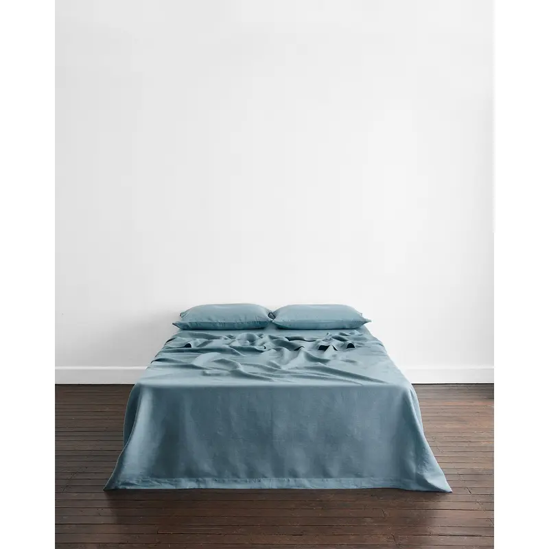 Lagoon 100% French Flax Linen Flat Sheet