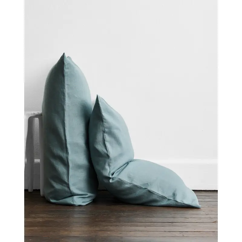 Lagoon 100% French Flax Linen Pillowcases (Set of Two)