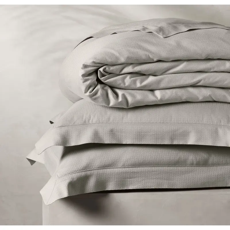 Reserve Embellished Duvet Set - Pewter Lattice Jacquard