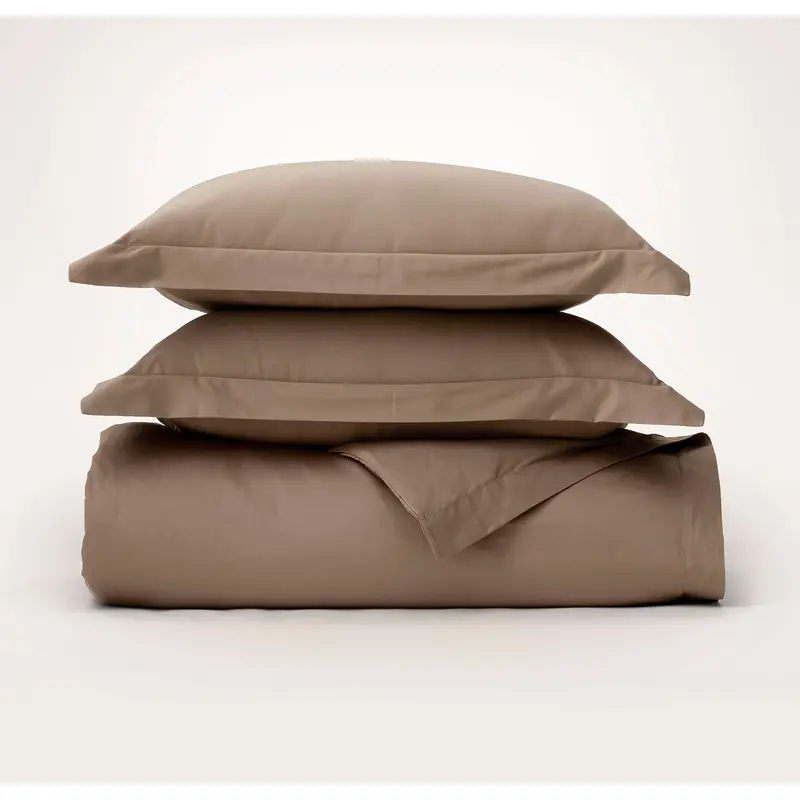 Signature Hemmed Duvet Set - Walnut