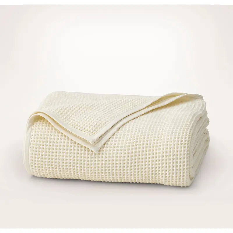 Waffle Bed Blanket - Cream