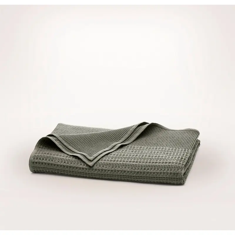 Waffle Mixed Stripe Throw Blanket - Juniper