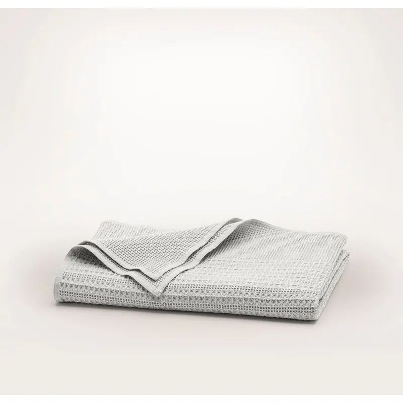 Waffle Mixed Stripe Throw Blanket - Mist